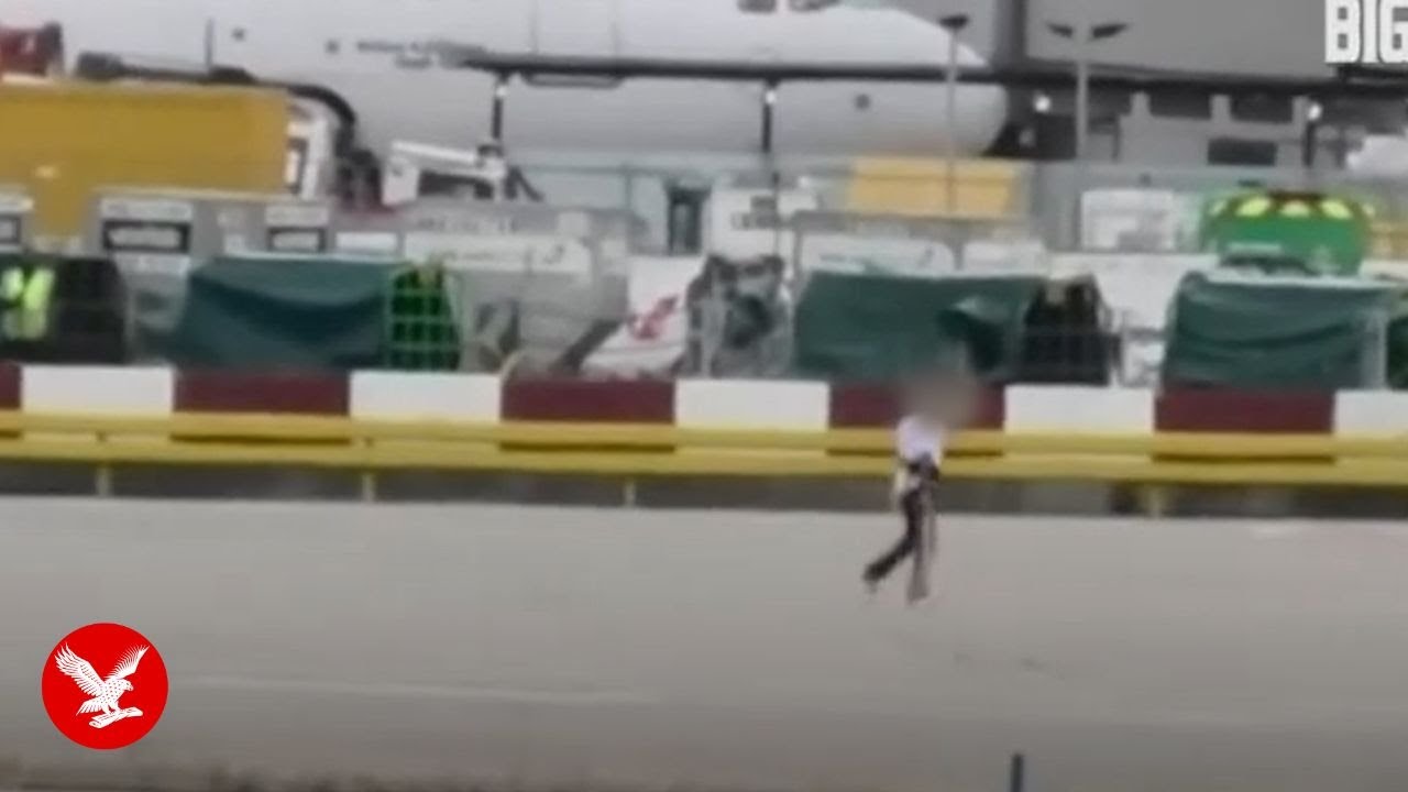Man chased across Heathrow Airport runaway as he weaves between planes