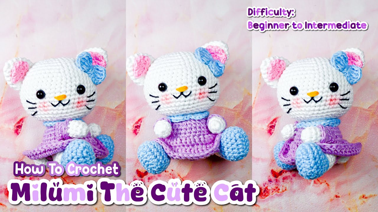 MILUMI THE CAT 🐈 - HOW TO CROCHET AMIGURUMI CROCHET DOLL BEGINNER TO INTERMEDIATE