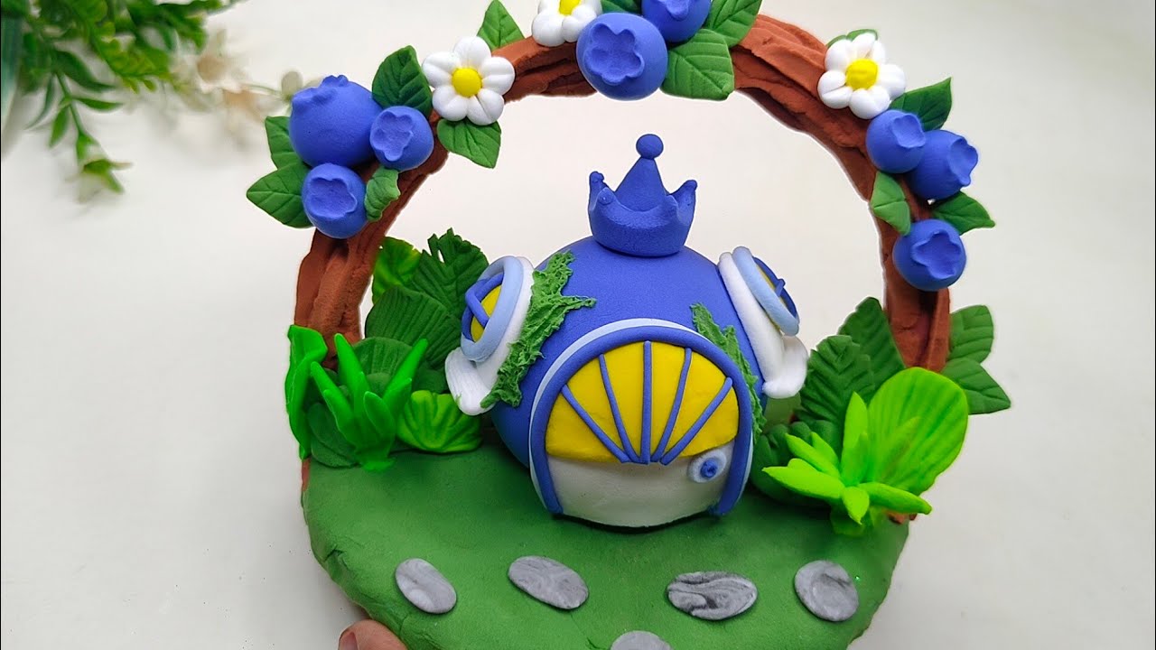 DIY Super Clay Blueberry House✨| Amazing✨ Clay Blueberry House Making | Super Clay Blueberry House✨|