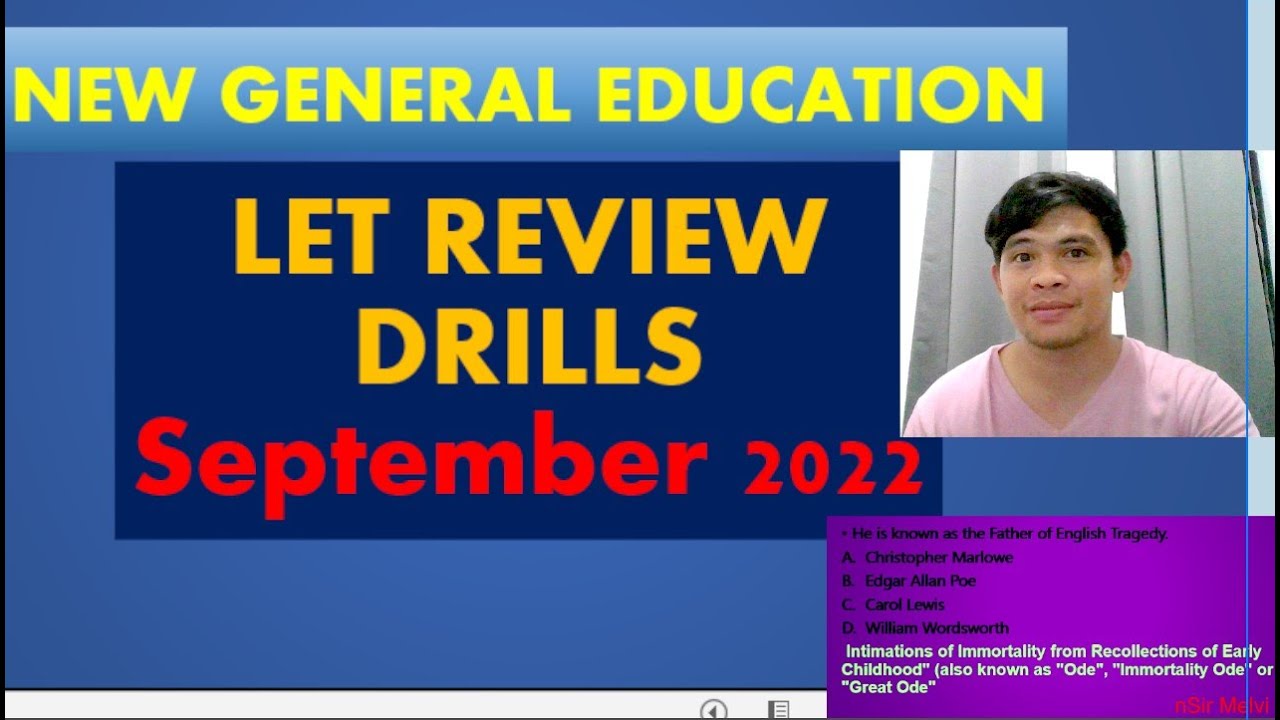NEW GENERAL EDUCATON SEPTEMBER 2022 LET DRILLS
