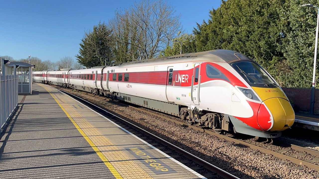 800108 1E13 on diversion from the East Coast Mainline 15;46 Lea Road 17/3/2026