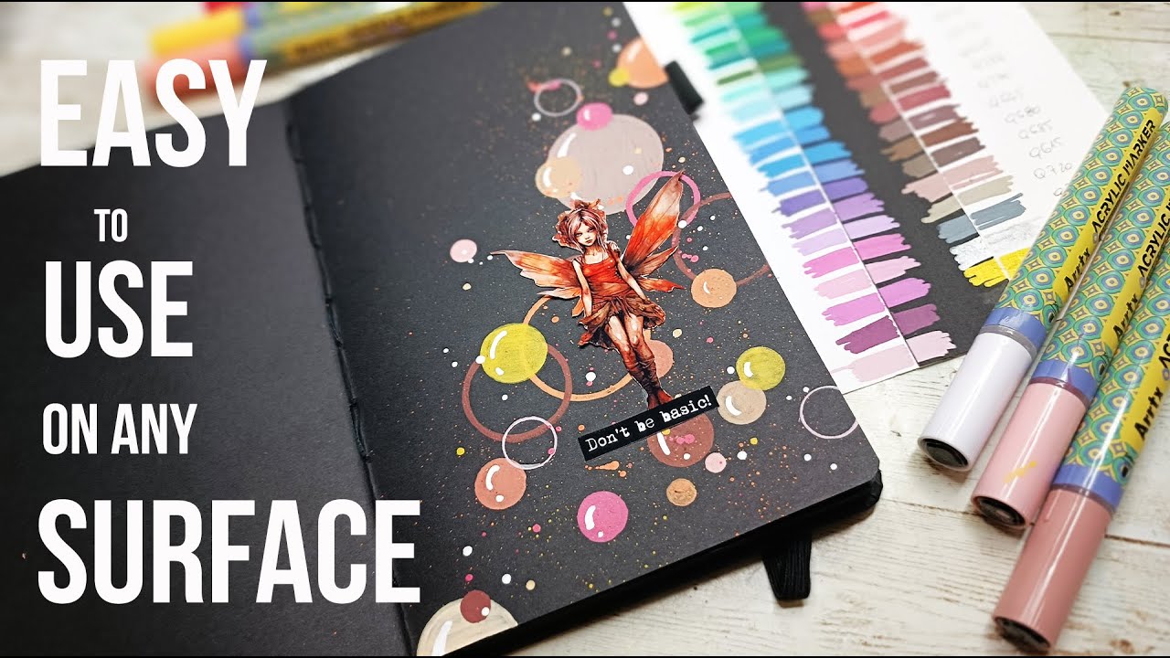 Testing acrylic markers- art journal page @arrtx