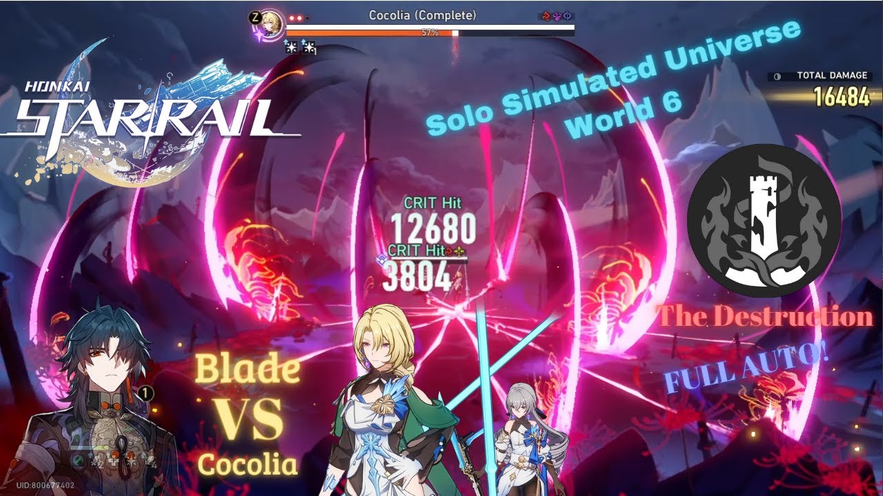 Solo Blade Vs Cocolia | Simulated Universe World 6 | The Destruction | HSR