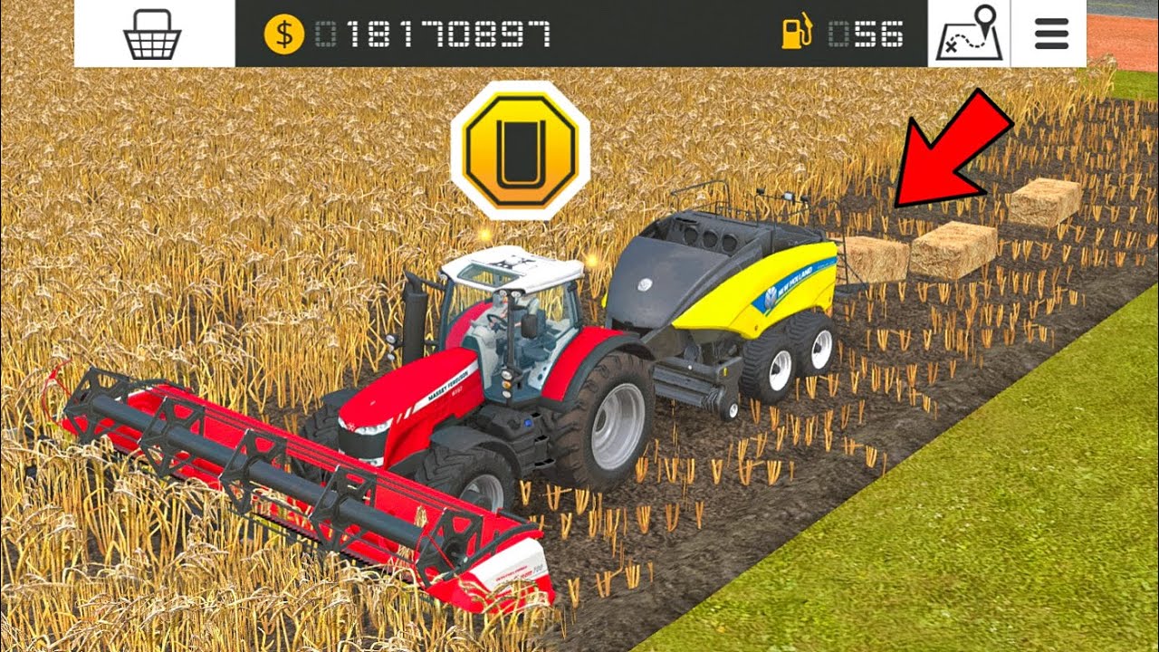 Изготовление квадратных тюков с помощью трактора в FS18 | Мультиплеер FS18 | Замедленная съемка |