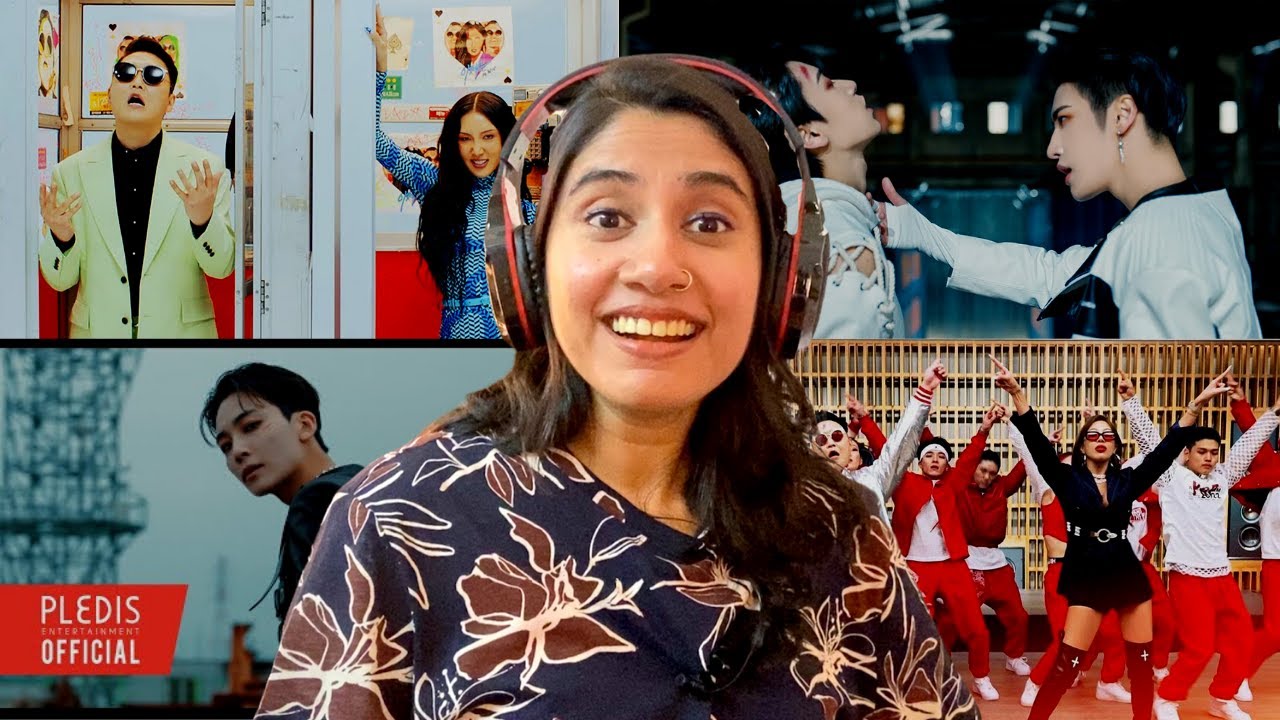 Reacting to multiple songs ft Seventeen, Ateez and PSY | Hot, Rocky, Ganji and Now MV Reaction