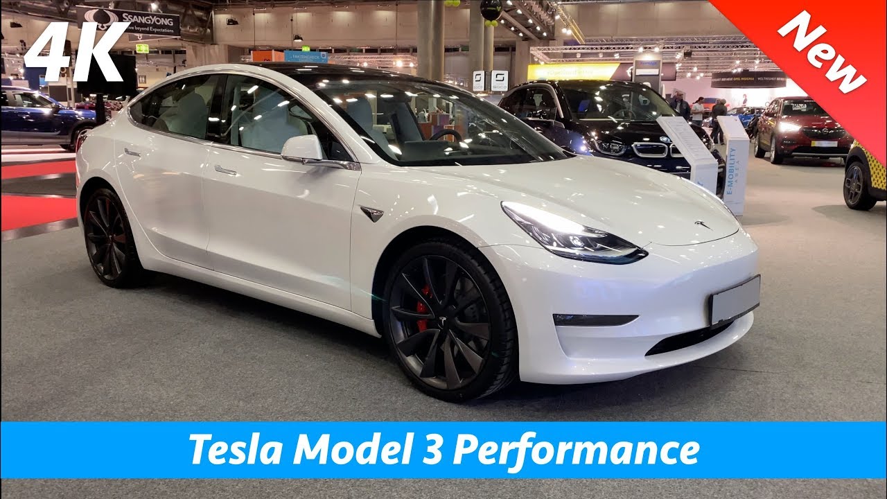 Tesla Model 3 Performance 2020 - ПЕРВЫЙ углубленный взгляд в 4K | Белый интерьер - экстерьер