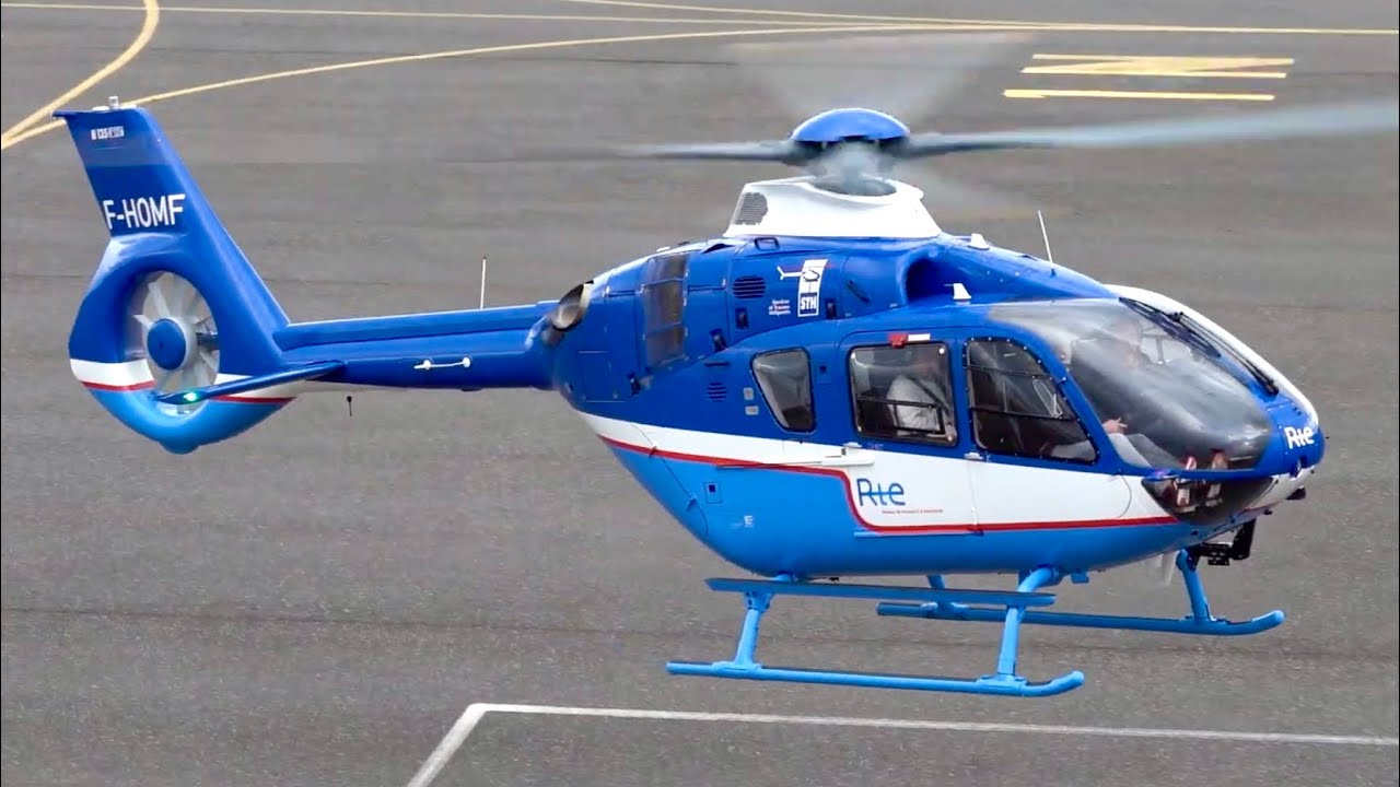 Airbus Helicopters H135 (Eurocopter EC135T3) | RTE F-HOMF | Landing at Nancy Airport | Helicopter