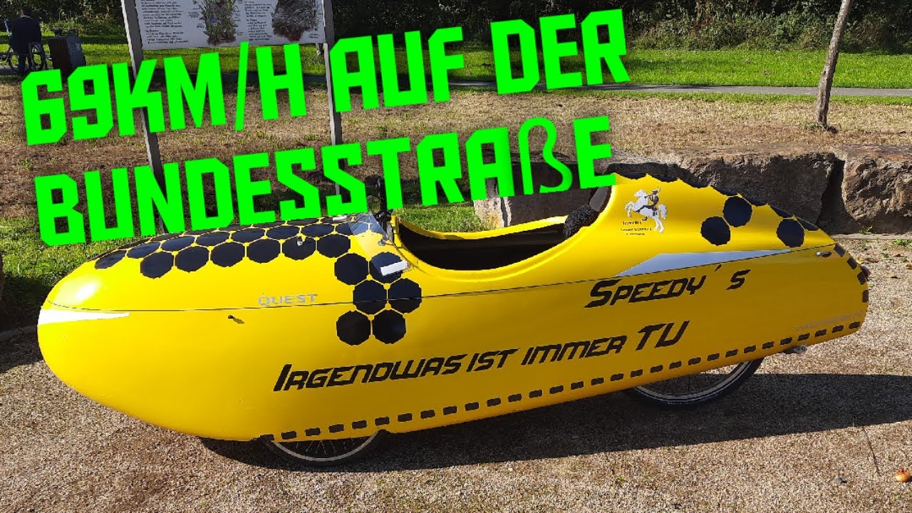 Velomobil Quest 69km/h auf B1 / Garmin Speed Daten