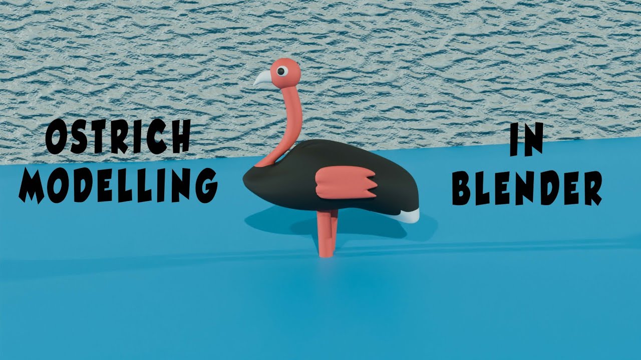 Ostrich modelling in blender