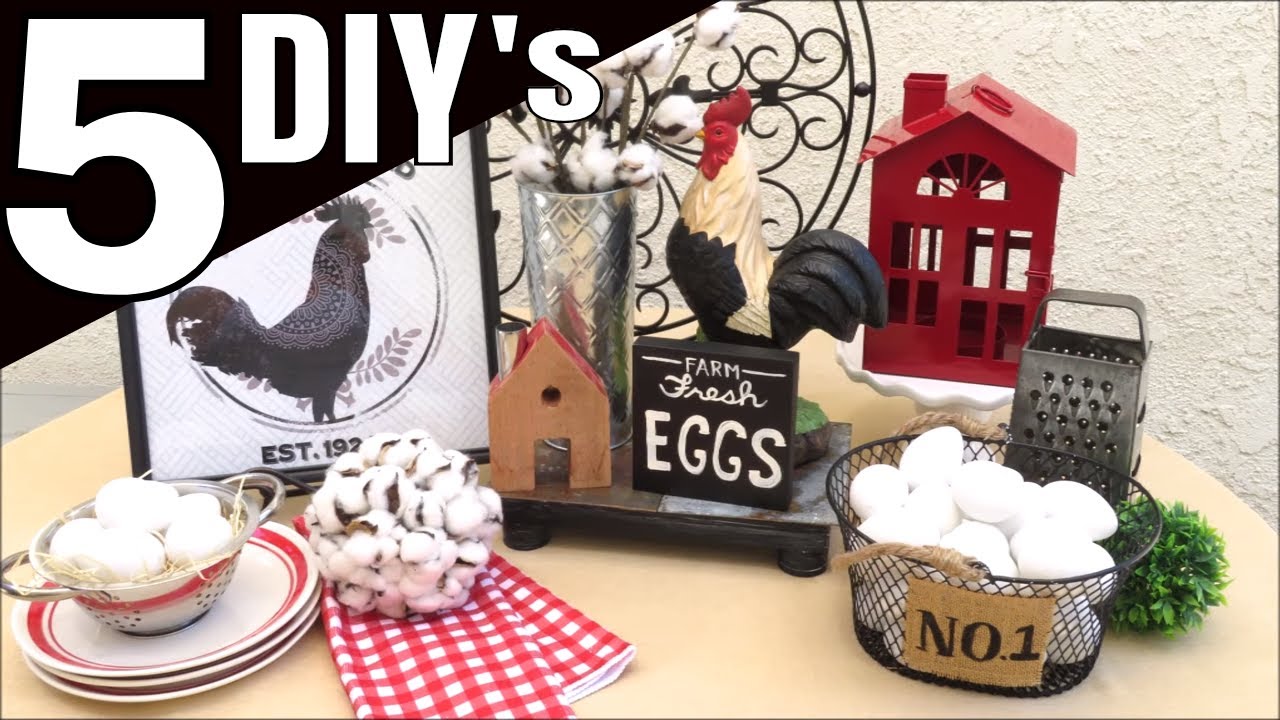 5 FARMHOUSE Dollar Tree DIY's🐓