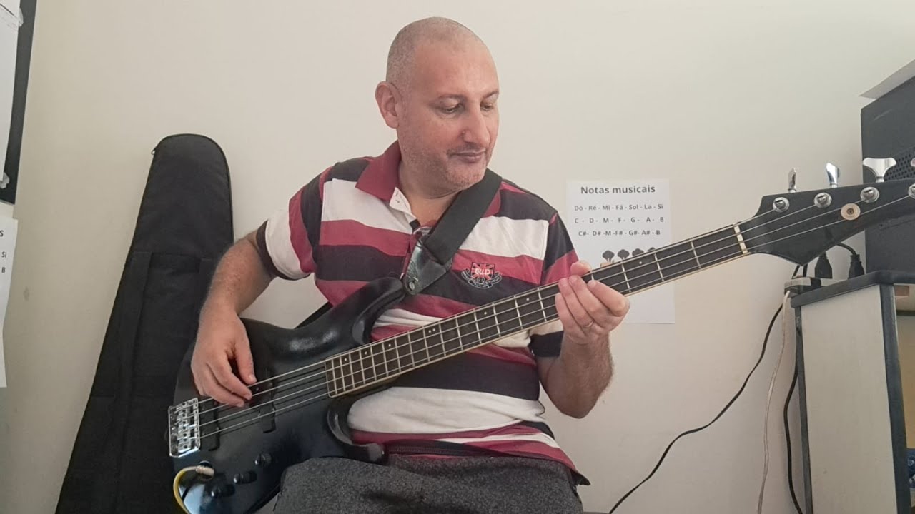 Tocando contrabaixo do zero, aula 14, triade maior tocada com 4 ritmos de xote diferentes