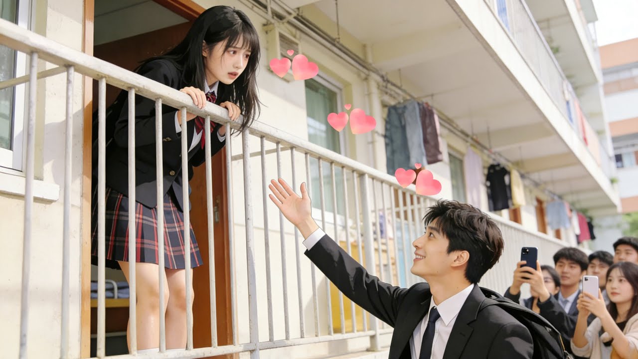 窮女孩躲在暗戀對象陽臺被發現 沒想到總裁對她一見鍾情😍💝