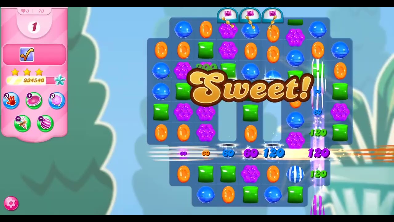 Уровни 72–76 игры Candy Crush Saga