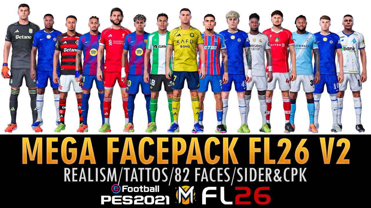 МЕГА-НАБОР ЛИЦ FL26 V2 ➠ PES 2021 и FOOTBALL LIFE 26