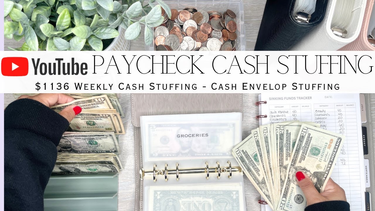 YouTube Paycheck Cash Stuffing $1136 | Weekly Cash Stuffing | Cash Envelope System | Sinking Funds