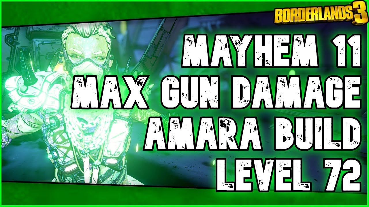Best Gun Damage Amara build! | Shred All Content | Save File | Mayhem 10/11 | Lvl 72 | Borderlands 3