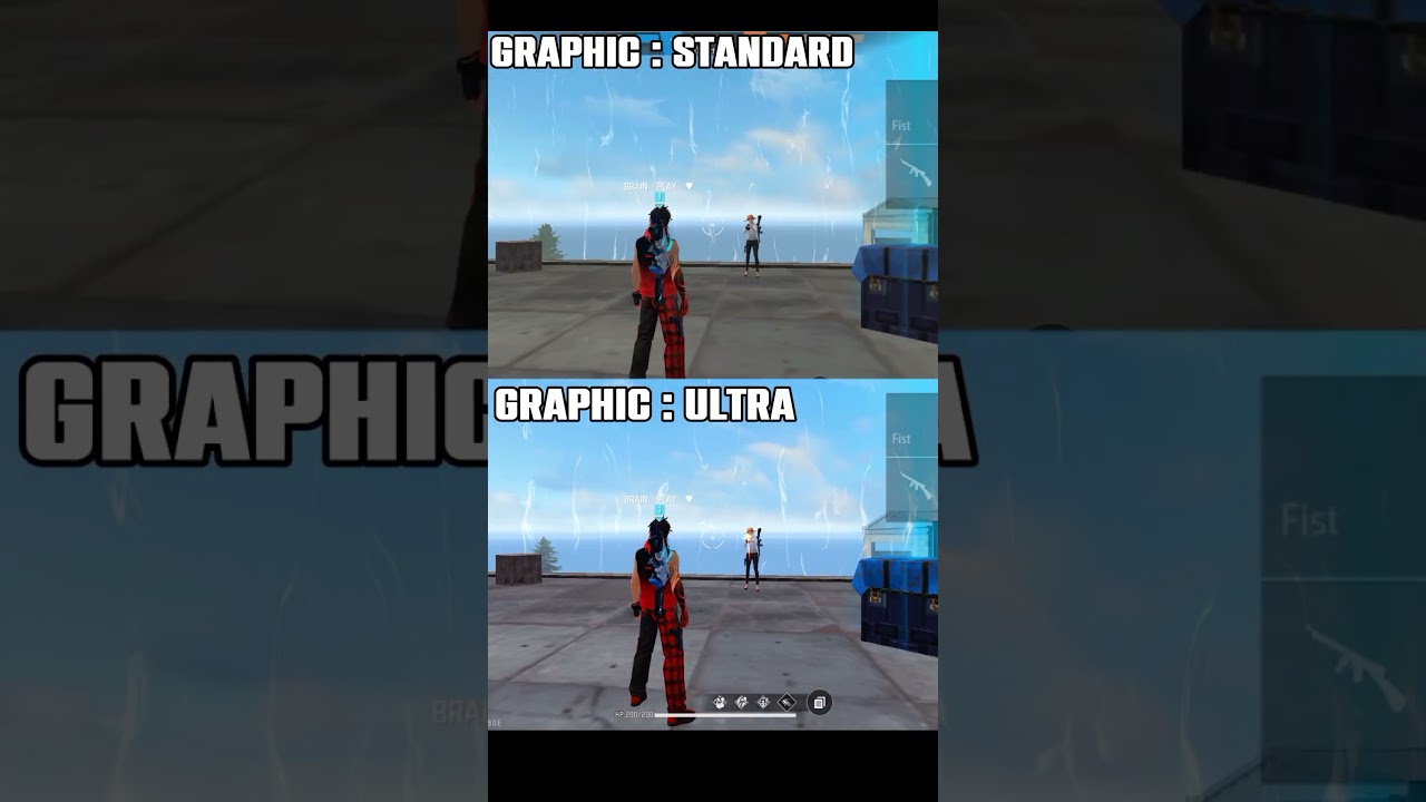 Free fire graphics comparison standard vs ultra  #brainplay #freefire #ffmax #ffshorts #foryou