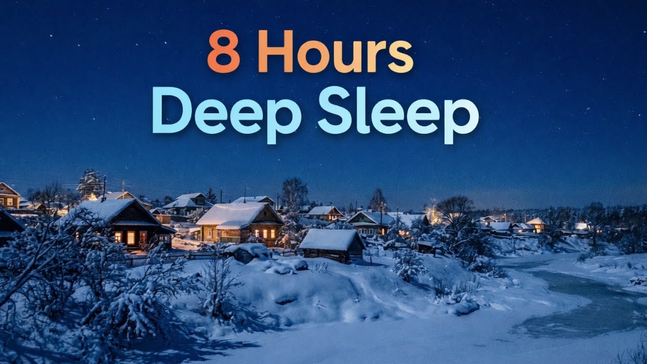 Deep Sleep Music + Qar Kənd Havası | 8 Saatlıq Rahatladıcı Qış Gecəsi