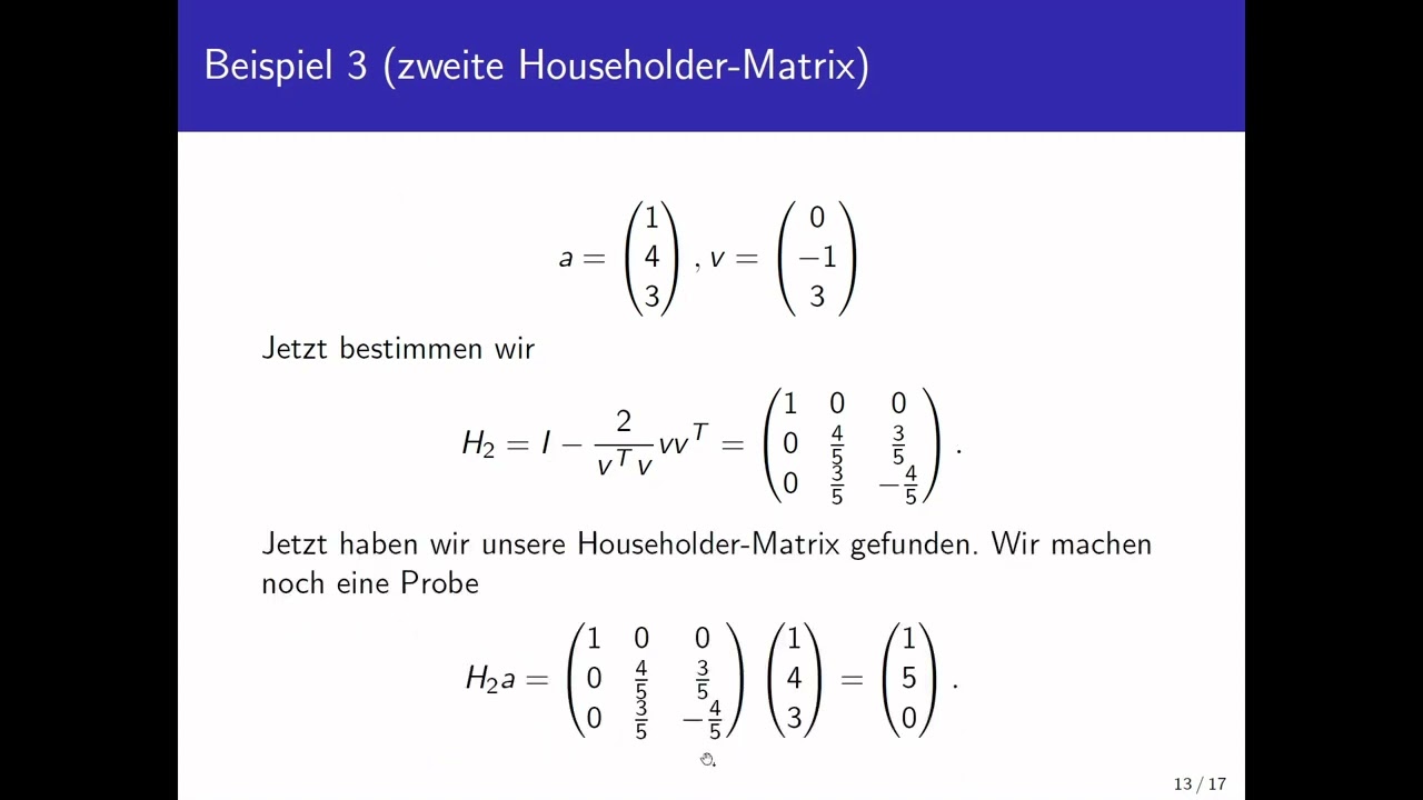 Householder Transformation (herantastend erklärt)
