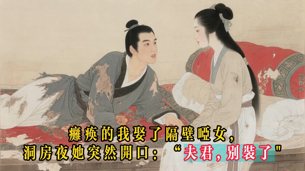 癱瘓書生娶了鄰居沒人要的啞女，洞房當晚，啞女突然開口說：“夫君，你別裝了！”民間故事、反轉、情感故事、深夜故事、故事頻道#民間故事 #反轉 #情感故事 #故事頻道 #深夜故事