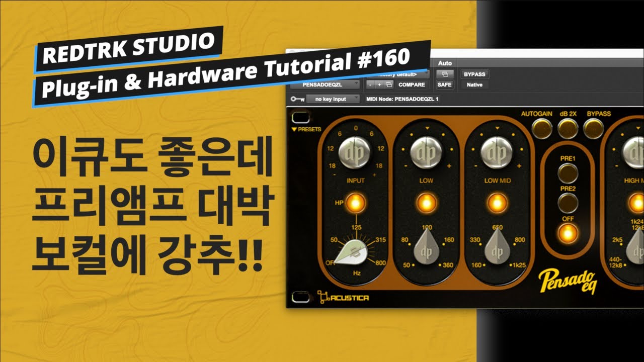 새로운 뮤지컬 이큐!! 펜사도 이큐 / 보컬에 강추 / Acustica Audio - Pensado EQ / Plug-in & Hardware Tutorial #160