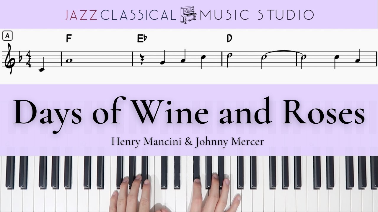 Days of Wine and Roses - Henry Mancini & Johnny Mercer | Piano Tutorial (EASY) | WITH Music Sheet