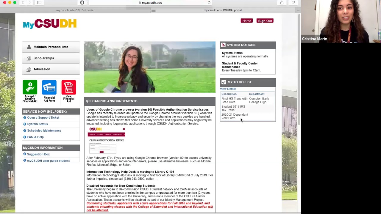 Navigating the CSUDH Portal