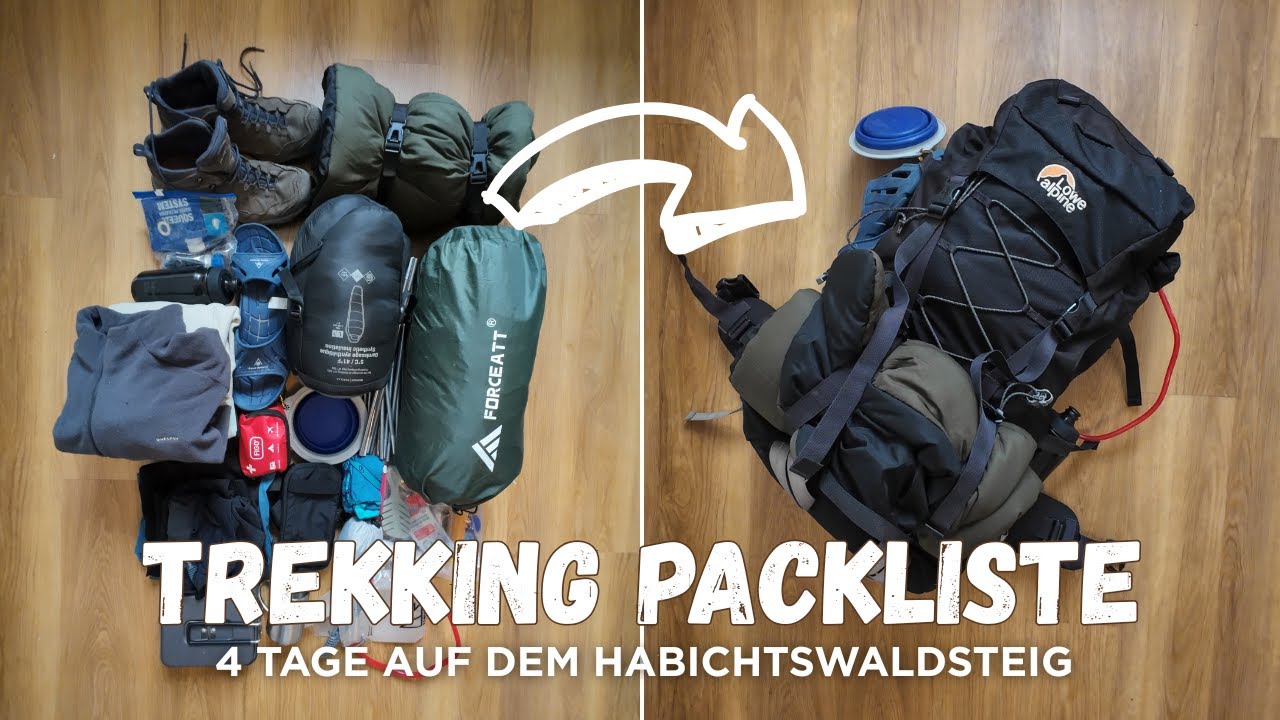 🎒 Trekking Packliste | ANFÄNGERFREUNDLICH | 4 Tage Wandern (Selbstverpflegung, mit Zelt) ⛺