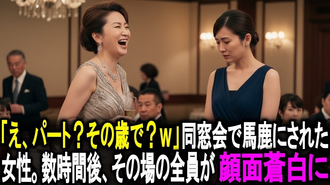 「え、バイト？この歳で？」と同窓会で社長夫人に笑われた女性。数時間後、その場にいた全員が青ざめた