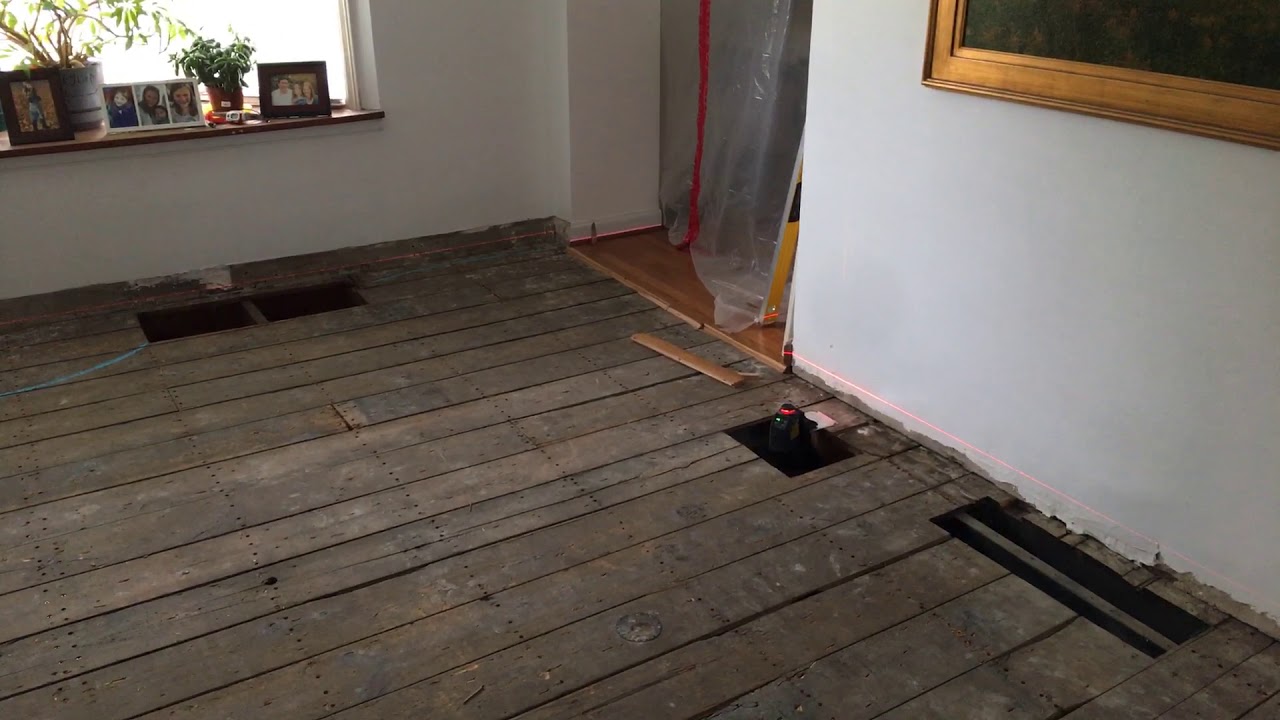 Leveling a Sloping Floor #4: Using a Laser Level