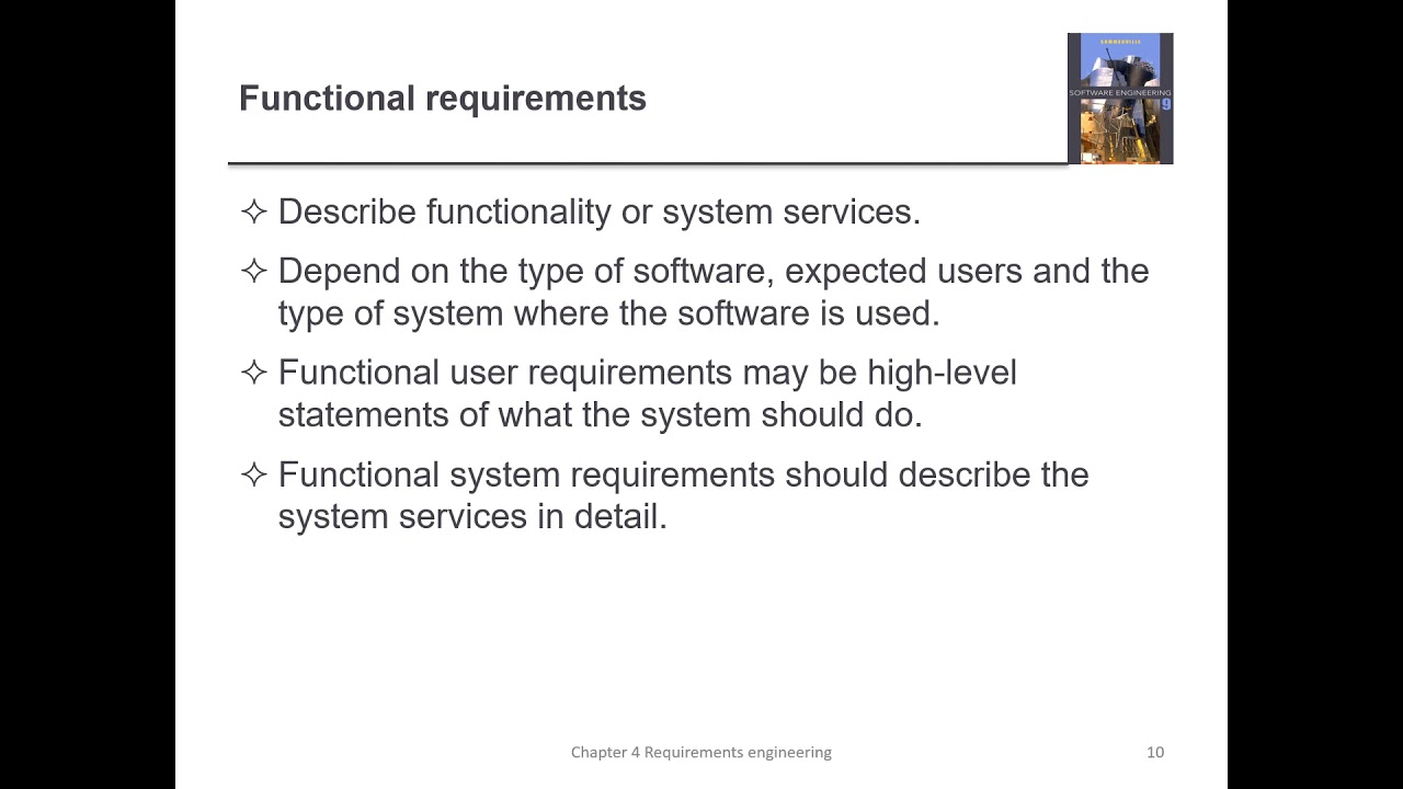 Ch4: Requirements Engineering: 1- Requirements Types