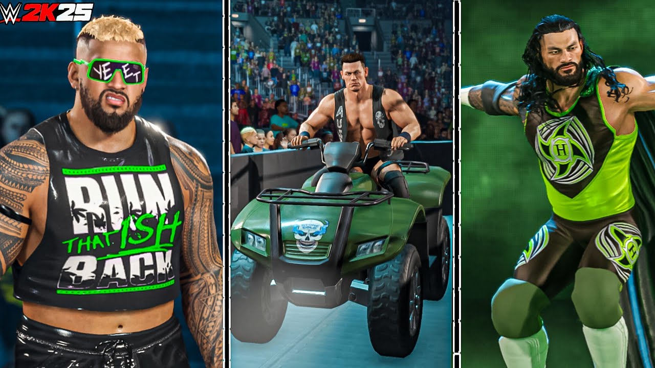 10 лучших смешных выходов на ринг в стиле «обмен трюками» в WWE 2K25!!