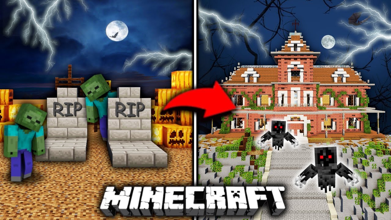 Poprosiłem 10 LOSOWYCH OS&Oacute;B aby zbudowali HALLOWEEN w MINECRAFT!