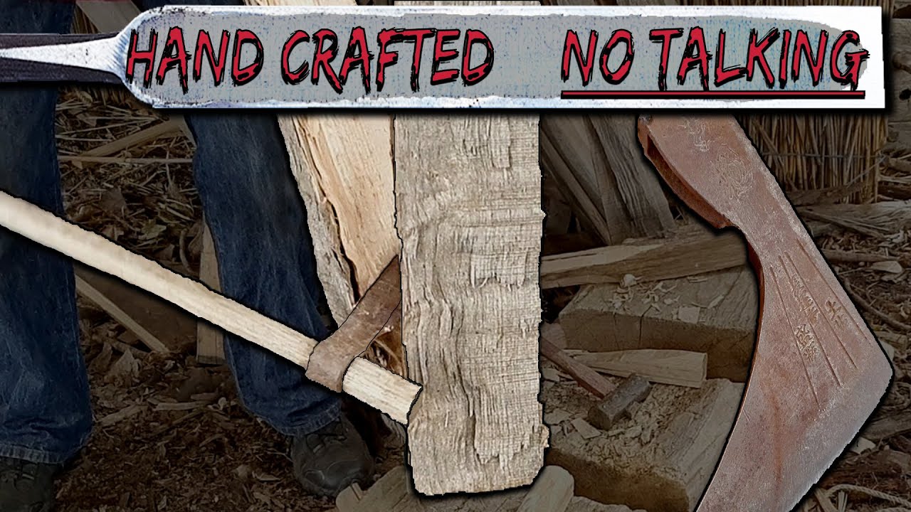 Riving and Hewing a Japanese Hatchet Handle no talking