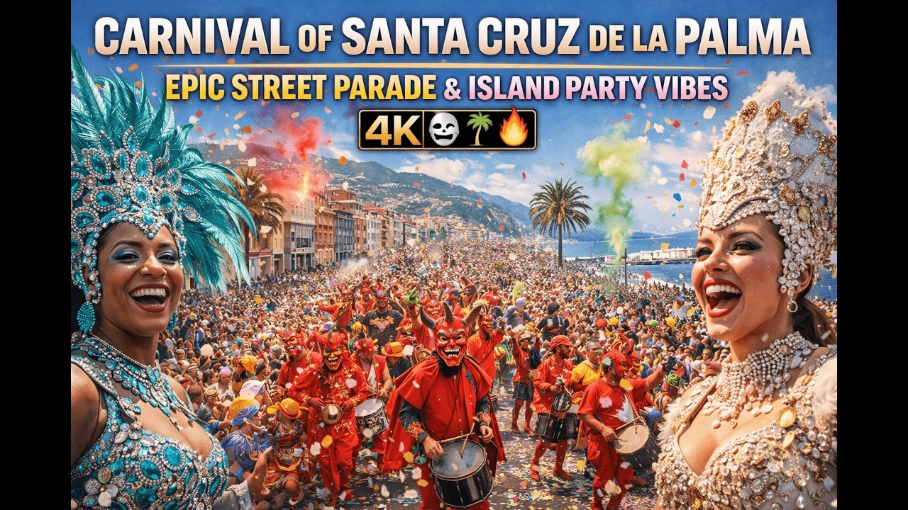 CARNIVAL OF SANTA CRUZ DE LA PALMA &mdash; EPIC STREET PARADE & ISLAND PARTY VIBES (4K HDR) 🎭🌴🔥