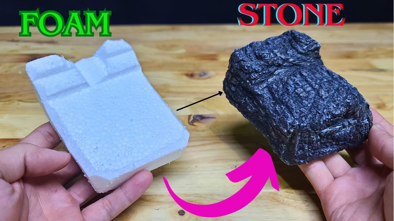 The art of making imitation stone from foam is amazing