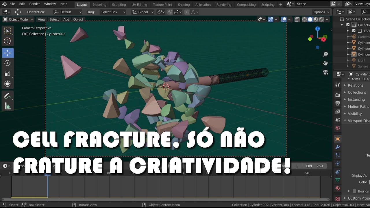 Blender 3D - CELL FRACTURE, SÓ NÃO FRATURE A CRIATIVIDADE