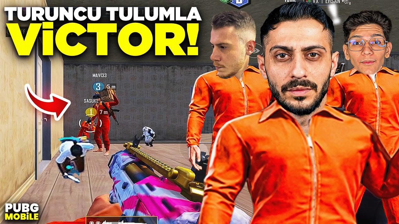 EKİPLE 4 TURUNCU TULUM İLE VİCTOR PUSU! K&Uuml;F&Uuml;R YEDİK !! - PUBG MOBİLE