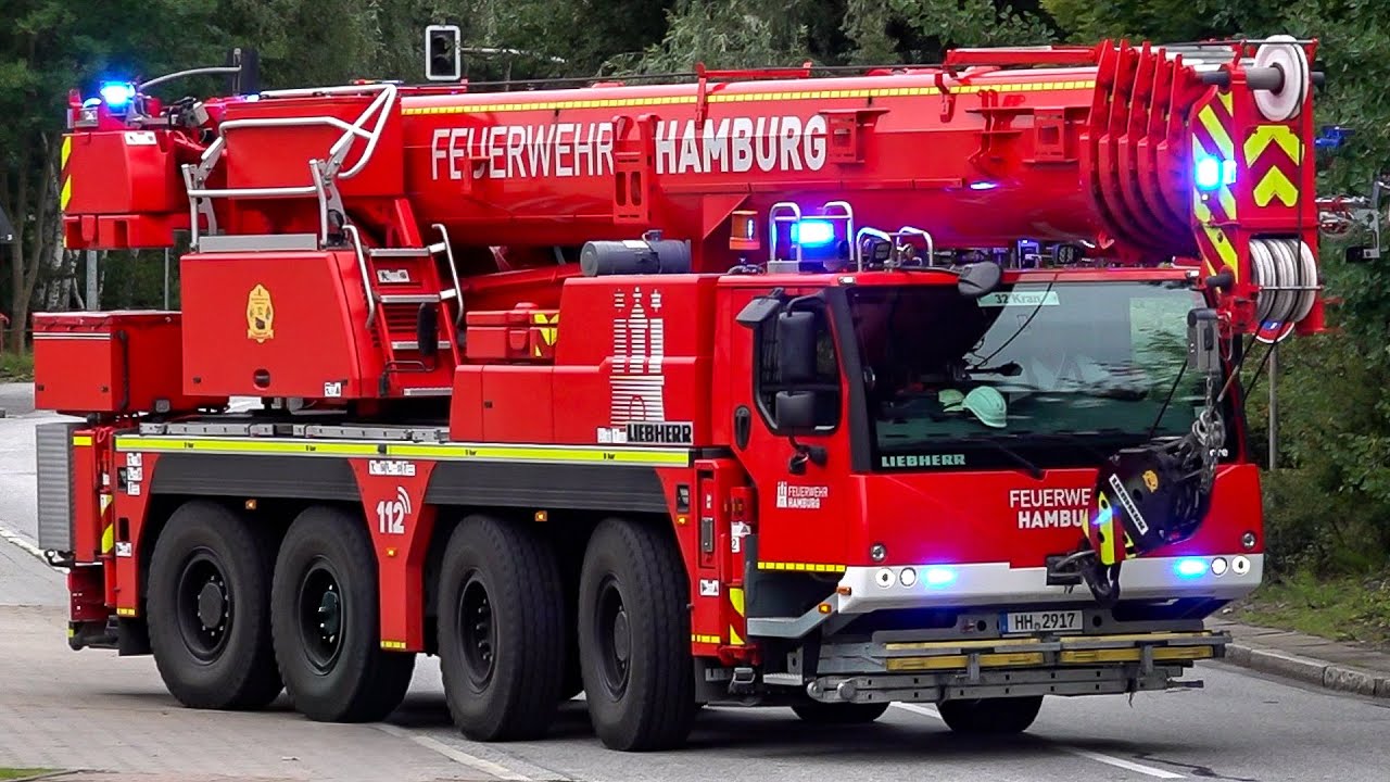 [FEUERWEHRKRAN & ELEKTRO-HLF] - Feuerwehr HAMBURG | Einsatzfahrten von BUNDESWEHR, KMRD und MEHR!