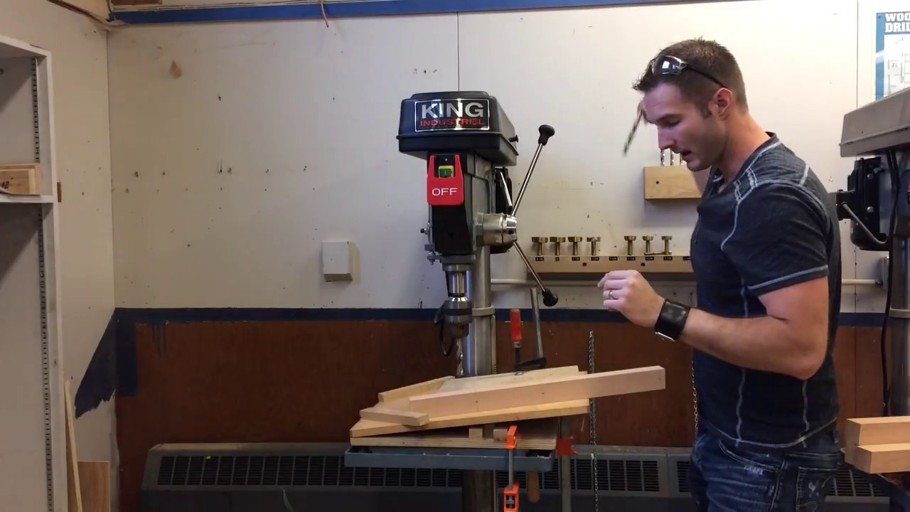 Stool - Drilling the Angled Leg Holes