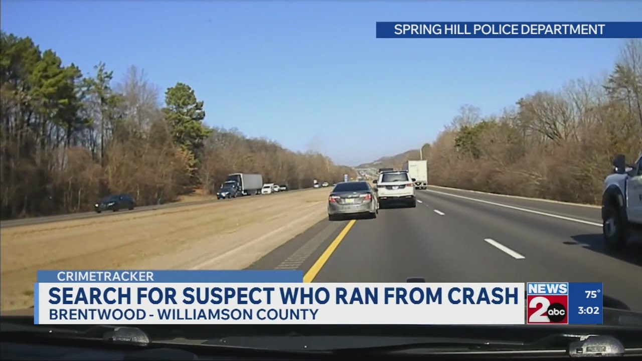 Search for suspect who ran from crash in Brentwood