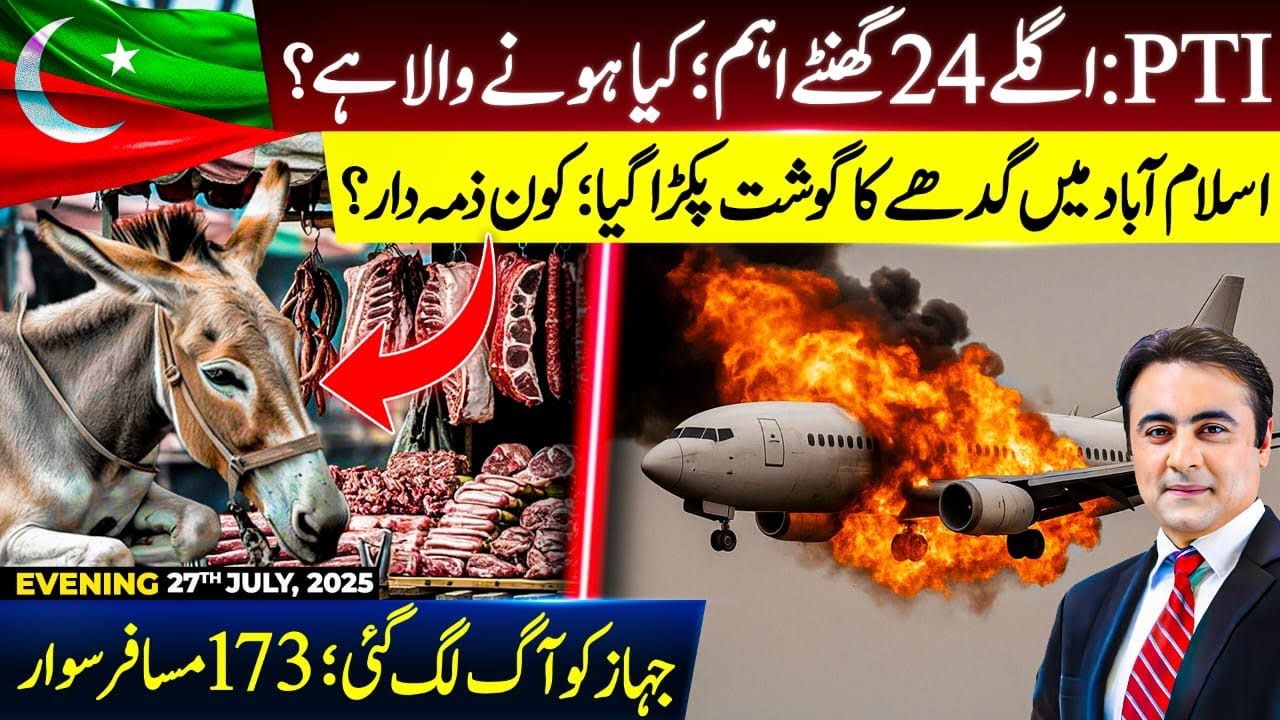 Next 24 HOURS important for PTI | Donkey MEAT in Islamabad | Passenger plane catches FIRE