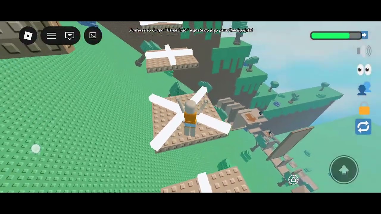 Vem jogar esse joguinho do Roblox comigo que voa (eu falei erra n e morrer e cai kkkkk) 