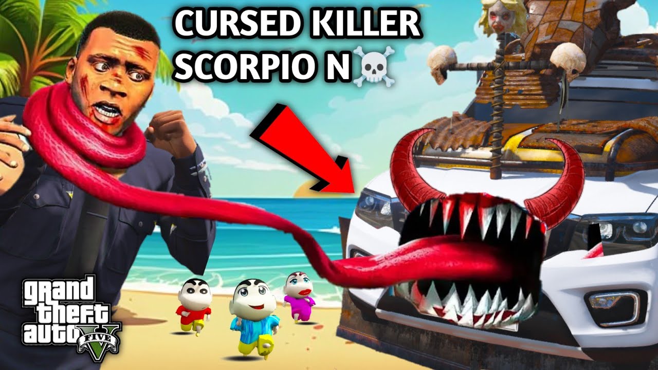 GTA 5: Franklin Makes Scorpio N Into Dangerous CURSED Killer Car💔☠️Shinchan Lost😰 ps Gamester