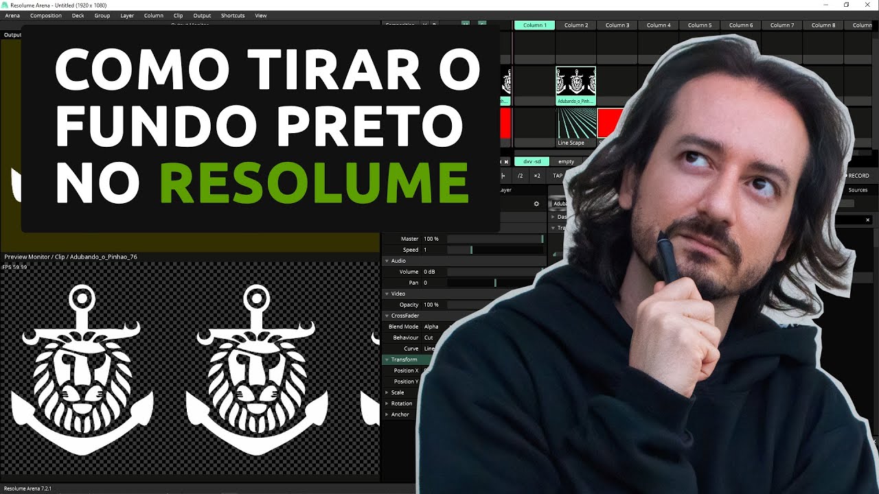 Como tirar o fundo preto no RESOLUME