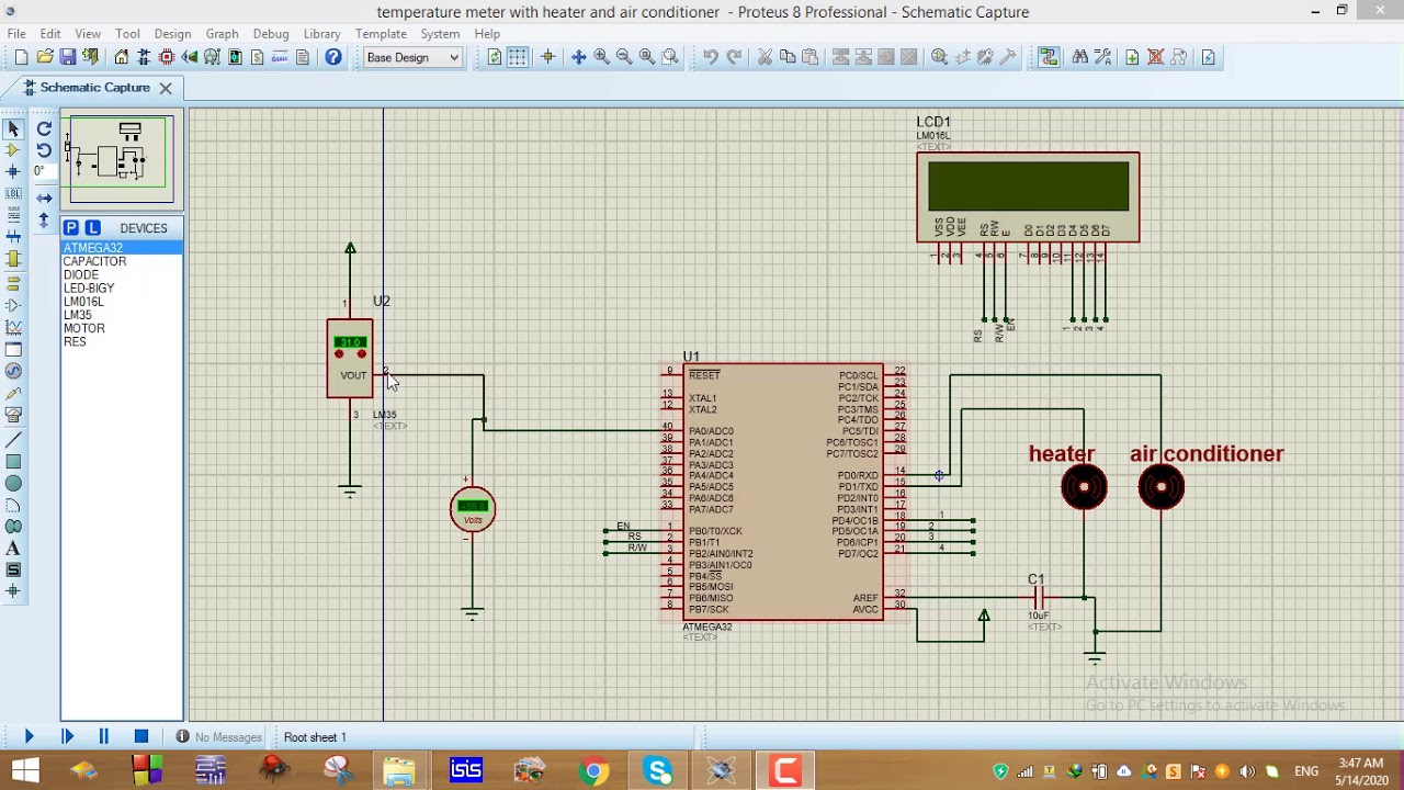 temperature meter with heater and air conditioner