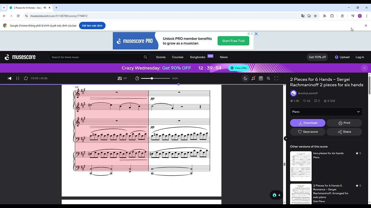 2 Pieces for 6 Hands – Sergei Rachmaninoff