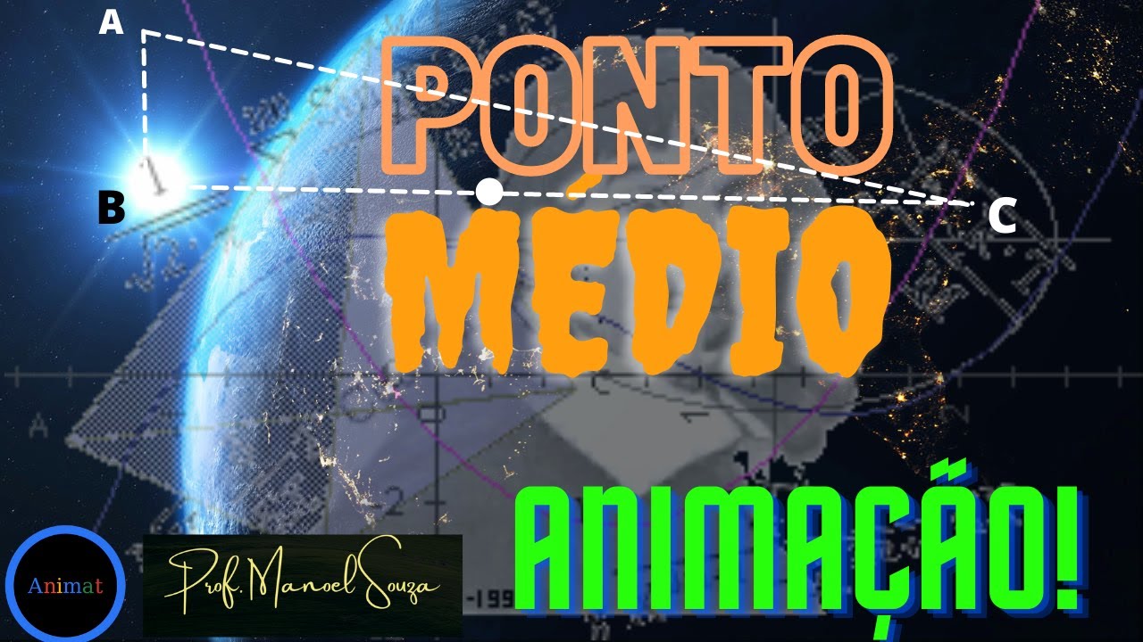 Como calcular o Ponto Médio - Coordenadas do Ponto médio  - Coordenadas do Ponto Médio com Animação