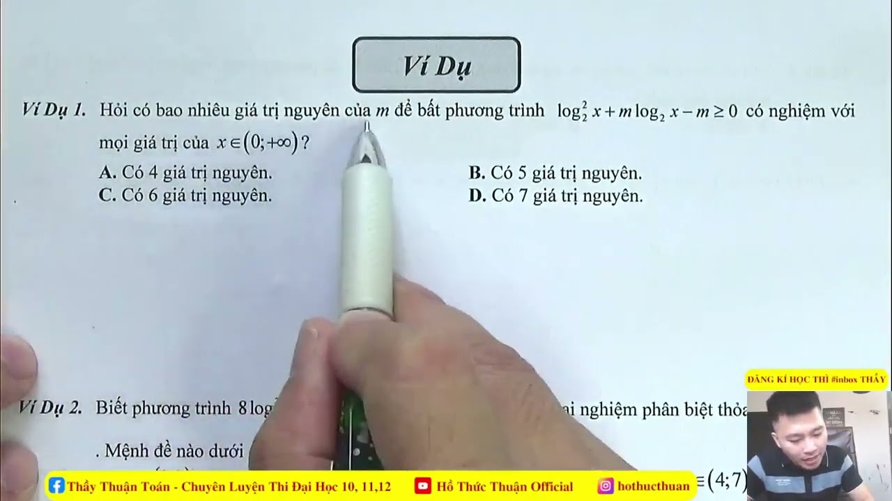 Bài toán 08: Phương trình và bất phương trình LOGARIT có chứa tham số m