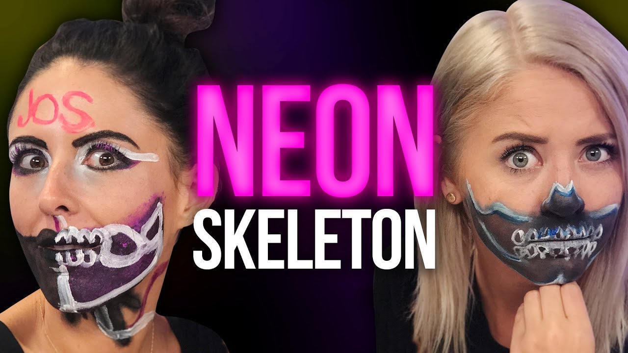 NEON SKULL Makeup Tutorial Halloween 2017! (Beauty Break)